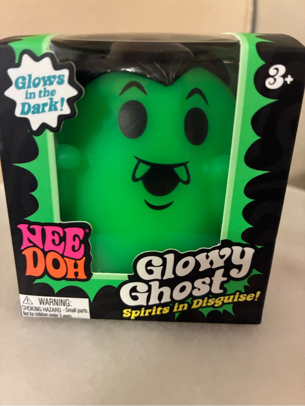 Needoh Glowy Ghost Glows-in-the-Dark Green Stress Toy